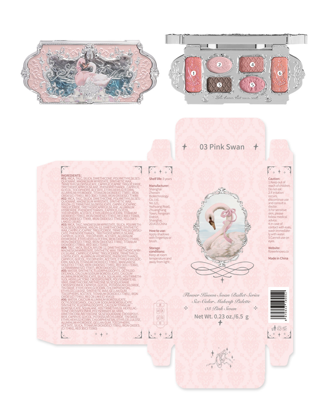 Swan Ballet Six-Color Makeup Palette