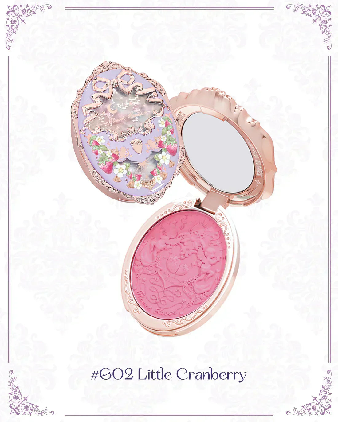 Flower Knows - Violet Strawberry Rococo Embossed Blush