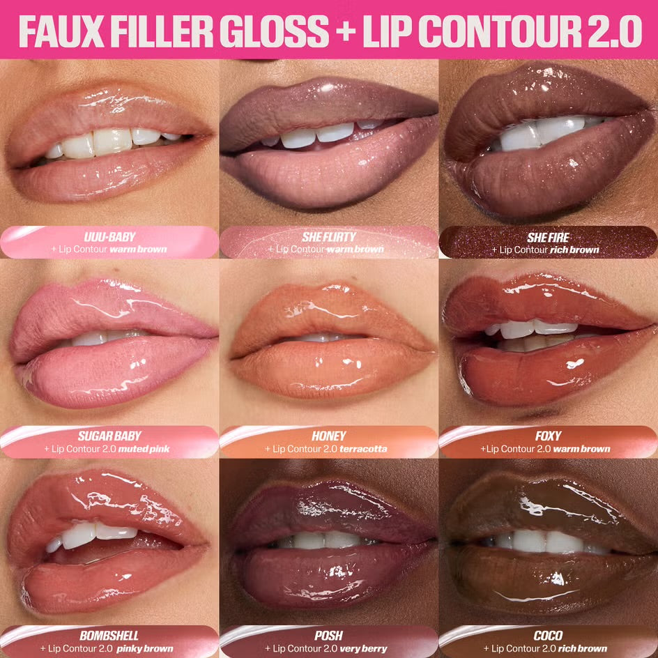 Huda Beauty Faux Filler Extra Shine Lip Gloss 3.9ml (Various Shades)