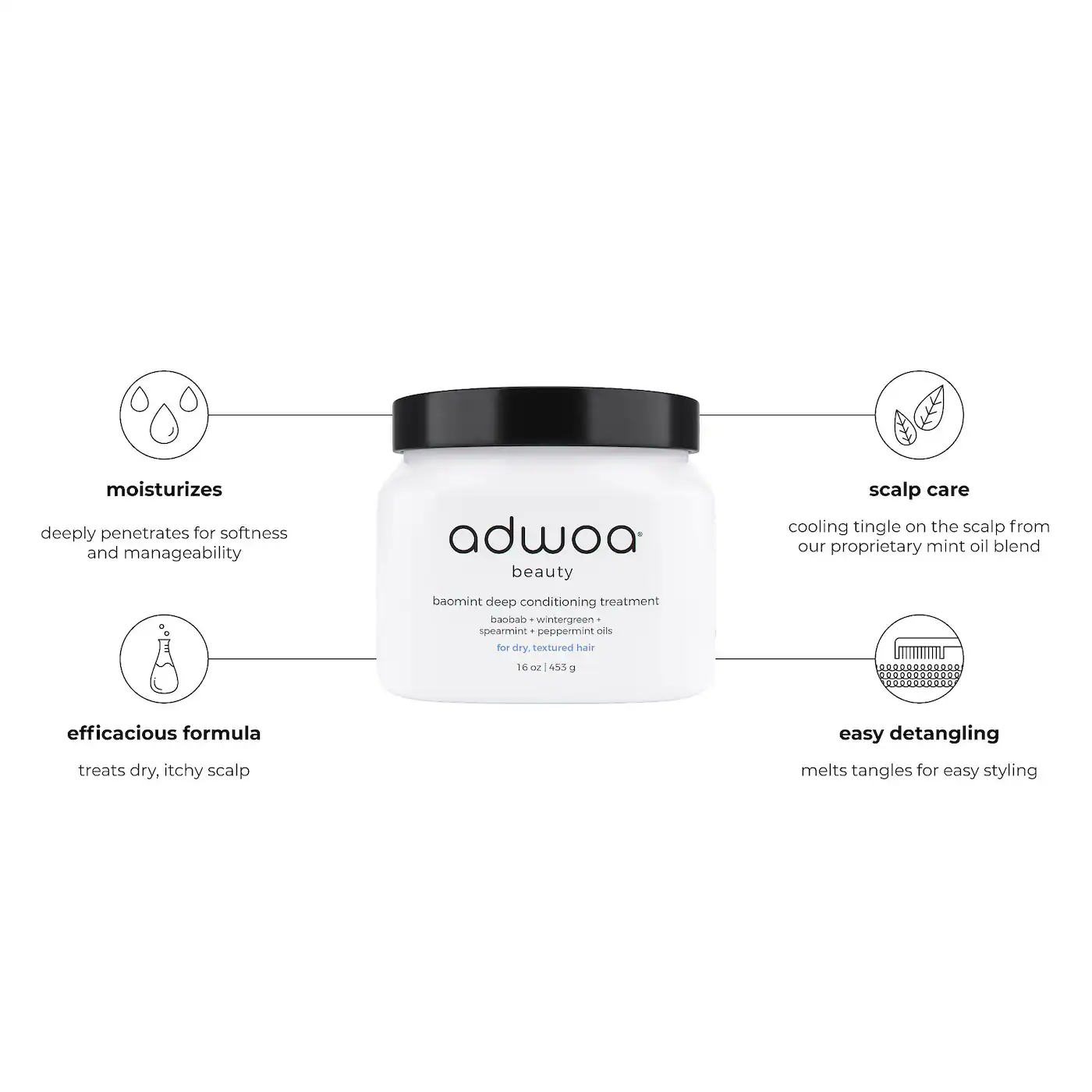 adwoa beauty Baomint™ Deep Conditioning Treatment - 16 oz/ 453 g