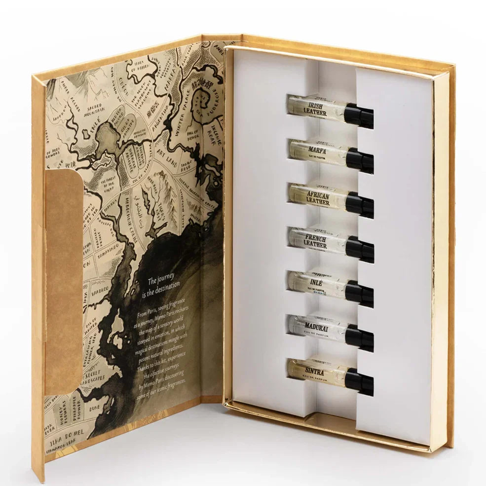 Memo Paris EDP Discovery Set 7 x 1.5ml Gift Him: Odeon, Madurai, Ithaque, Marfa, Irish Leather, African Leather, French Leather