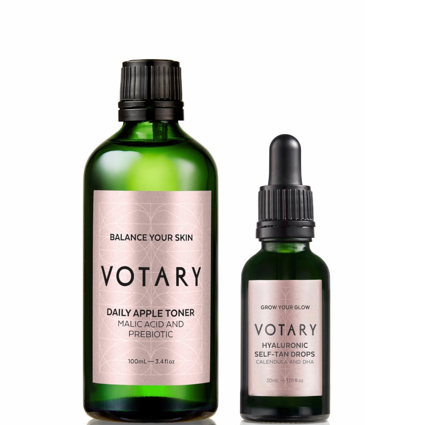 Votary Daily Apple Toner 100ml and Hyaluronic Self-Tan Drops 30ml Bundle
