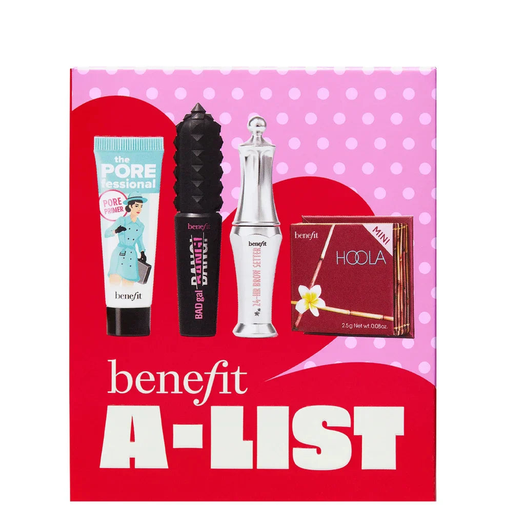 benefit A-List Full Glam Kit: Badgal Bang Mascara, Hoola Bronzer, Porefessional Primer and 24hr Brow Setter Gift Set