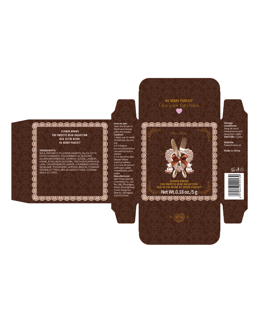 The Sweetie Bear Silk Satin Blush