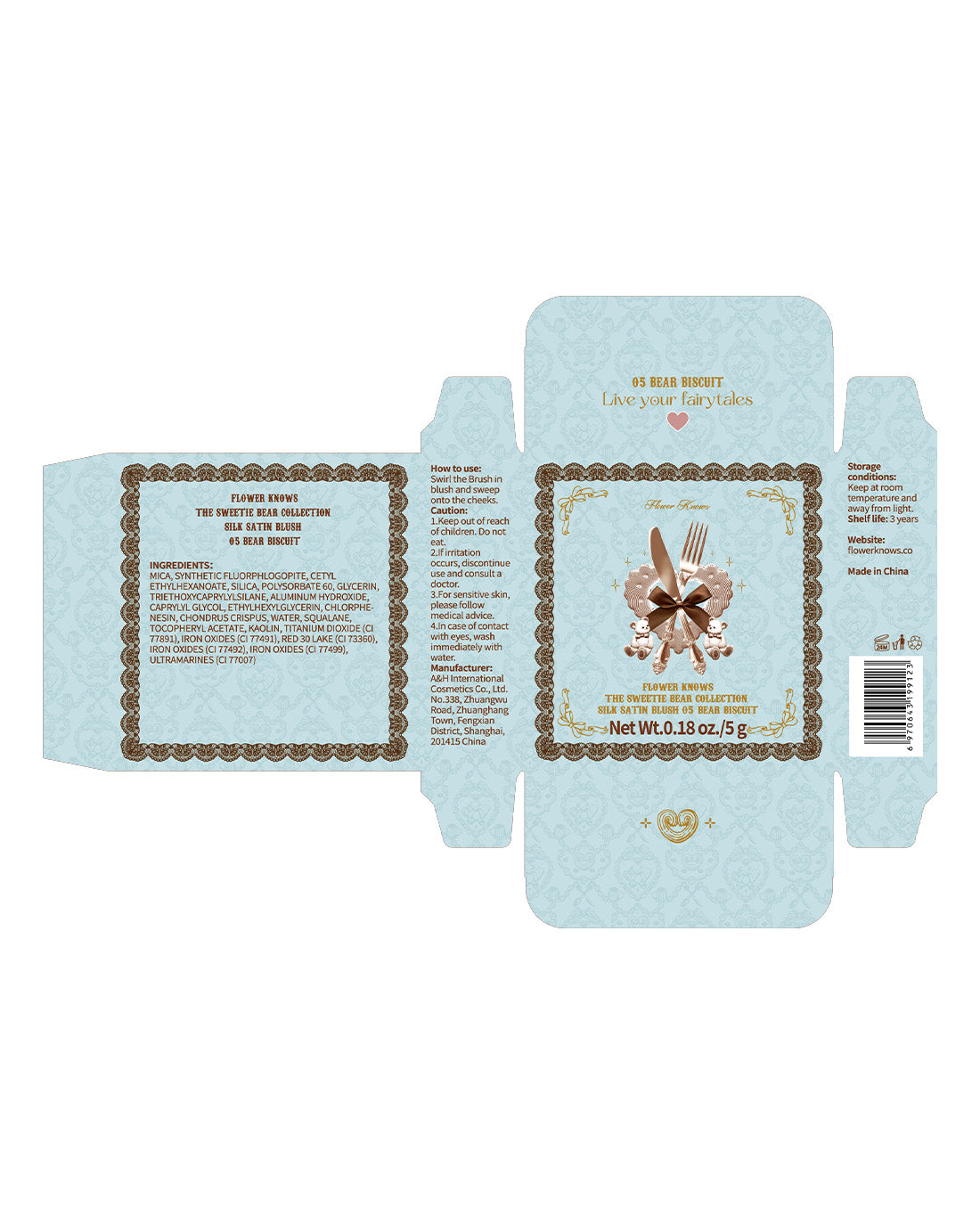 The Sweetie Bear Silk Satin Blush