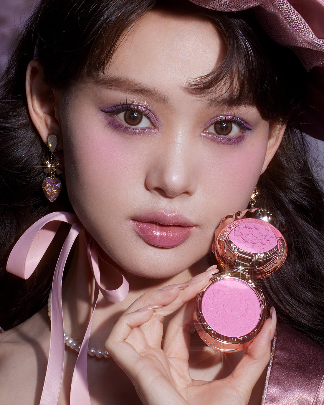 Violet Strawberry Rococo Embossed Blush