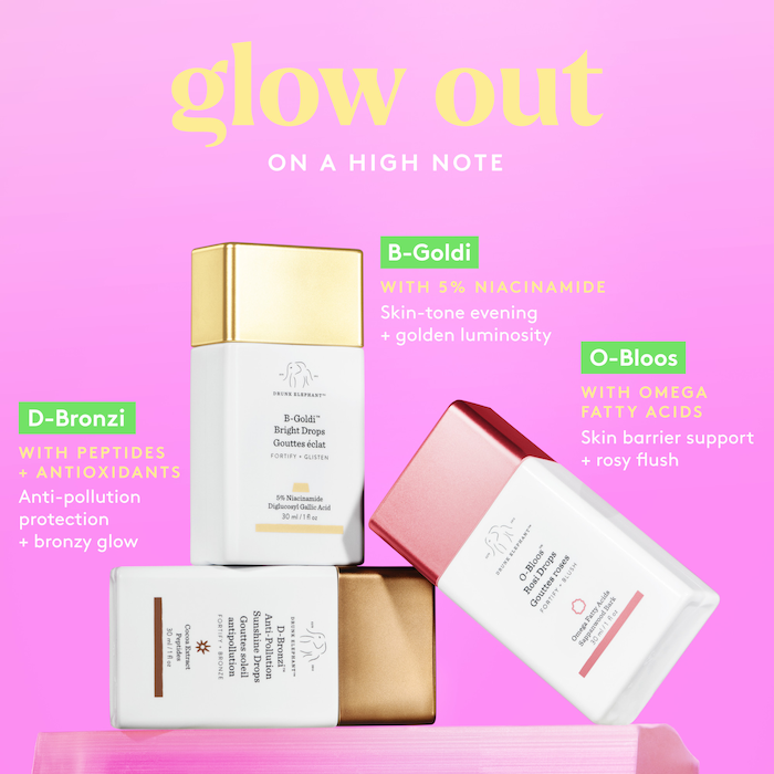 Drunk Elephant – O-Bloos™ ​​Rosi Glow Drops mit Vitamin F