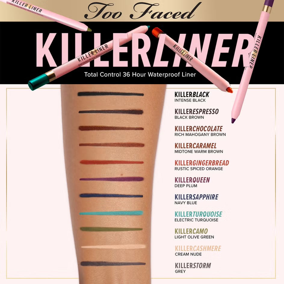 Too Faced Killer Liner 36 órás vízálló szemceruza (különböző árnyalatokban)