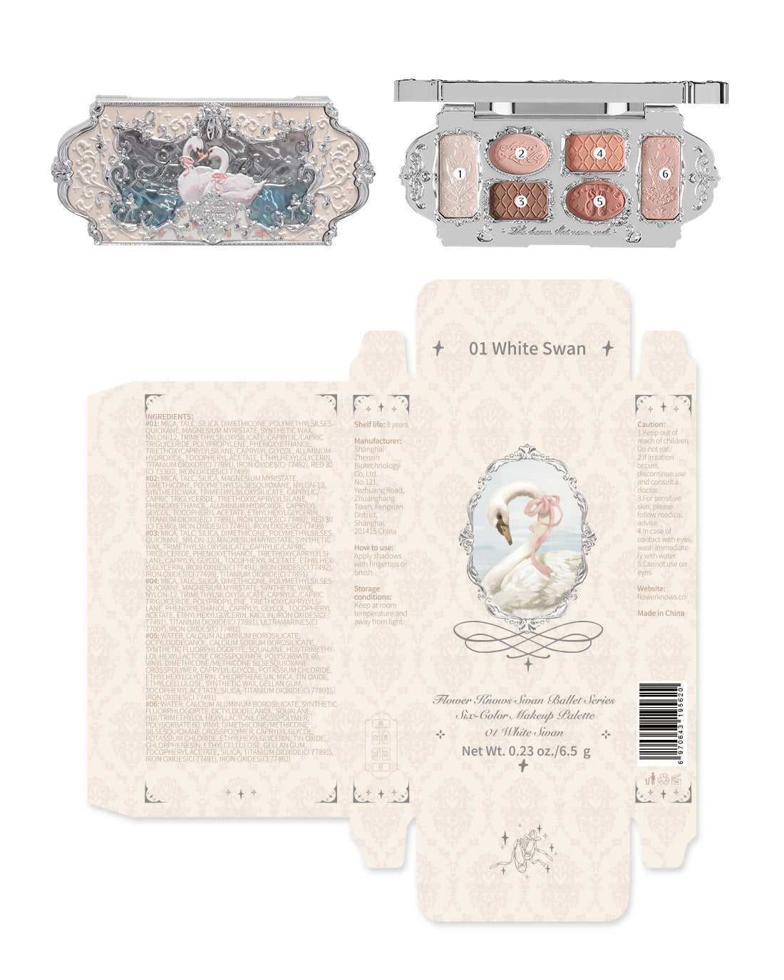 Swan Ballet Six-Color Makeup Palette