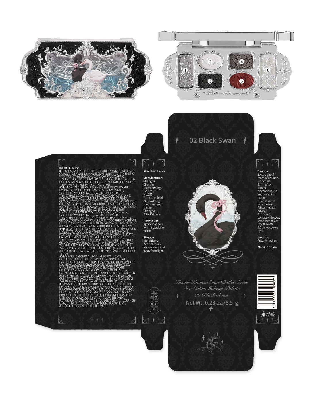 Swan Ballet Six-Color Makeup Palette