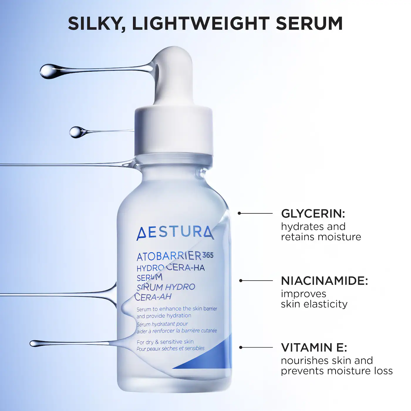 AESTURA ATOBARRIER365 Hydro CERA-HA Ceramide + Hyaluronic Acid Face Serum for Skin Moisture Barrier Repair