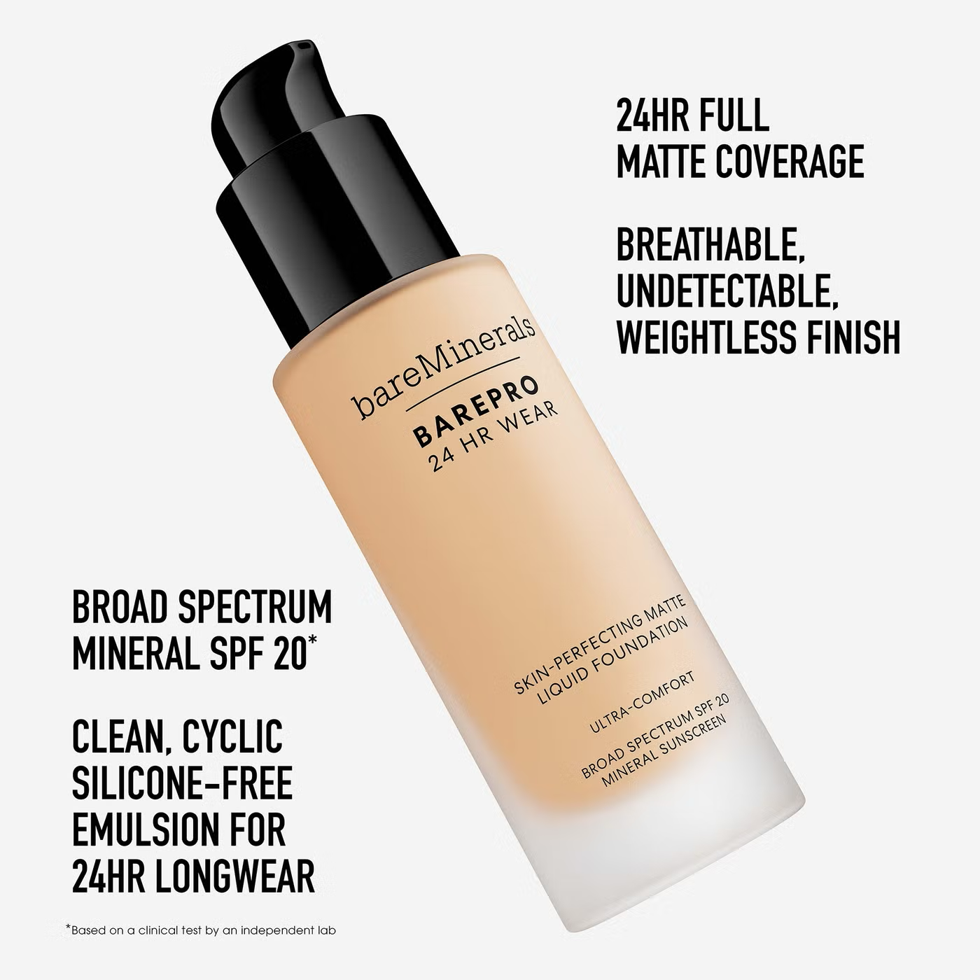 bareMinerals Barepro 24Hr Matte Comfort Liquid Foundation Mineral Spf20 30ml (various shades)