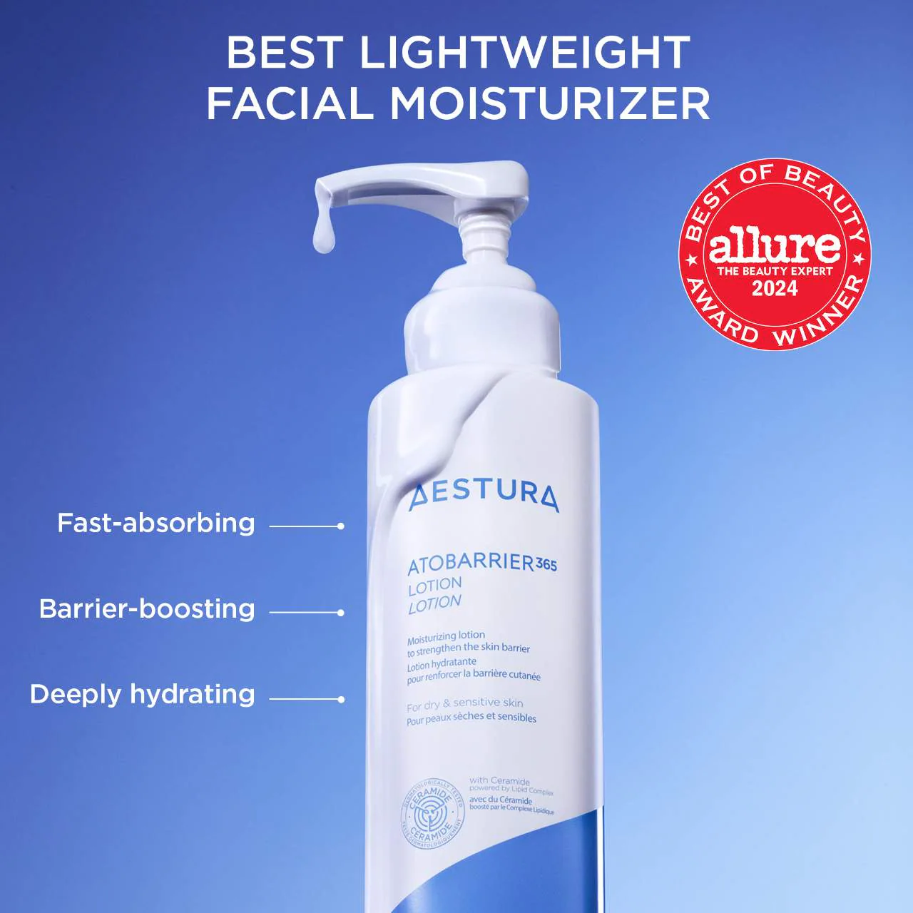 AESTURA ATOBARRIER365 Lightweight Face Lotion Moisturizer with Ceramides & Niacinamide for Skin Moisture Barrier Repair