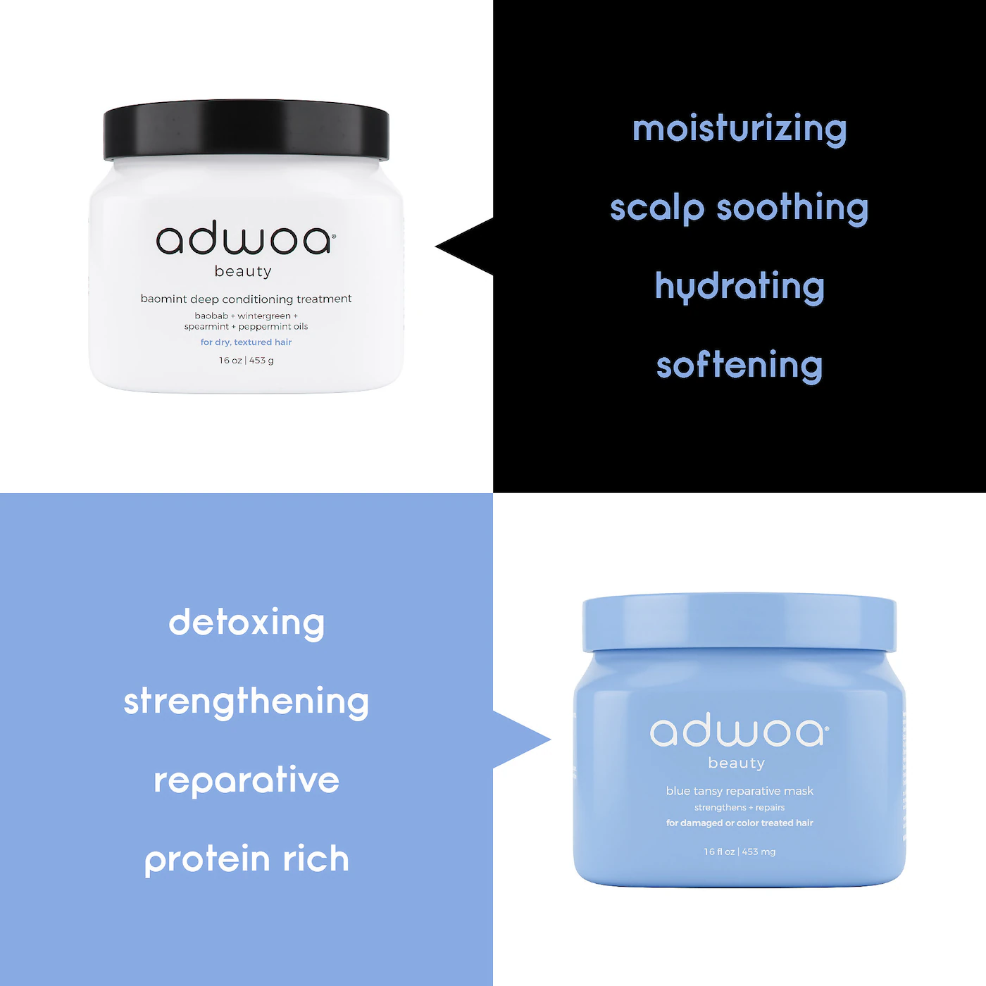 adwoa beauty Blue Tansy Reparative Mask - 16 oz/ 453 g