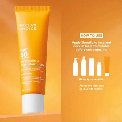 Paula's Choice 5% Vitamin C Sheer Moisturiser SPF 50 60ml