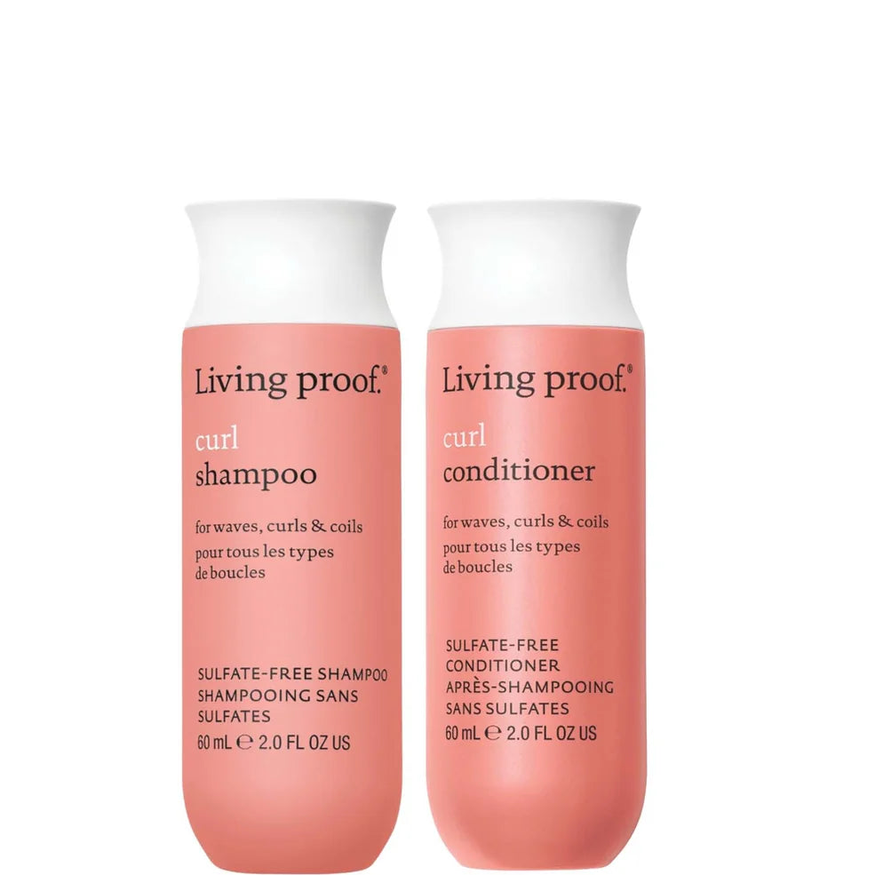 Living Proof Curl Shampoo and Conditioner Travel Size Bundle for Stronger, Hydrated, Healthier Looking Curls