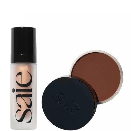 Saie Sun Stack - Super Glowy Gel 30ml and Melt Natural Cream Bronzer 30ml (Various Shades)
