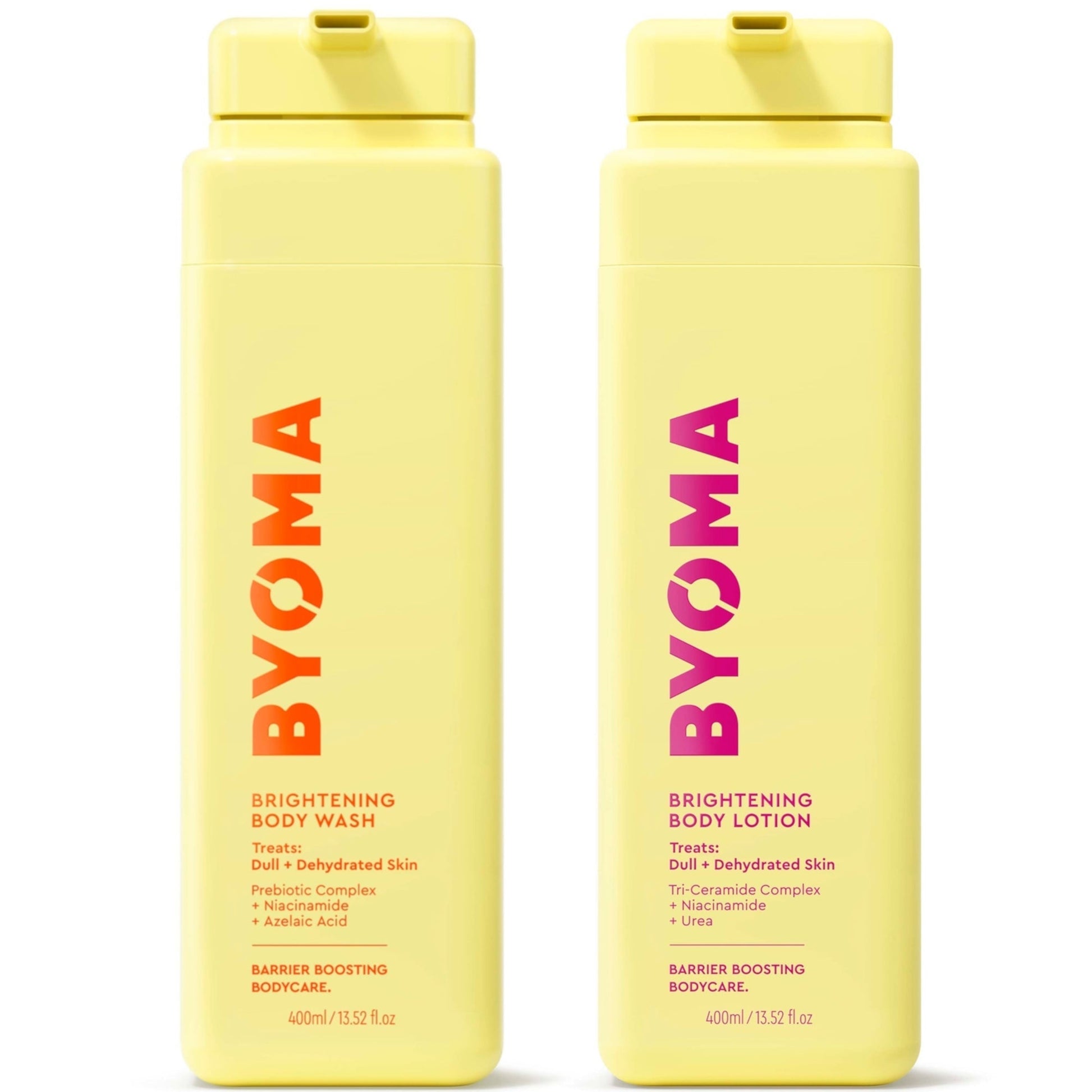 BYOMA Brightening Body Wash 400ml and Brightening Body Lotion 400ml Bundle