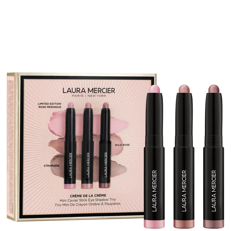 Laura Mercier - Crème de la Crème Mini Caviar Stick Eyeshadow Trio - Ed Rose Meringue, Strapless, Wild Rose - 1g x3