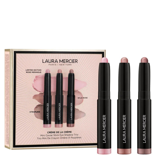 Laura Mercier - Crème de la Crème Mini Caviar Stick Eyeshadow Trio - Ed Rose Meringue, Strapless, Wild Rose - 1g x3